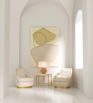 ELIS - Round brass and marble high side table by JOSÉ LEITE DE CASTRO - view 3